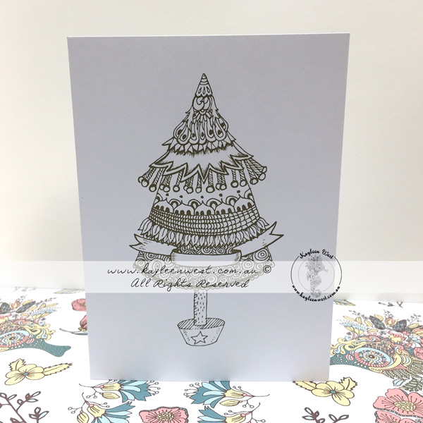 Christmas Colouring Card - Christmas Tree